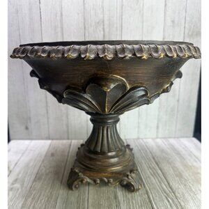 Vtg Resin Decorative Footed Bowl Classic Home Decor 9" Tall 10" Diameter Col C